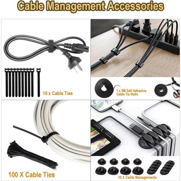 Cable Management Box 3 Pack with 141PCS Cable Management Kit for Power Strip - Picture 10 of 12
